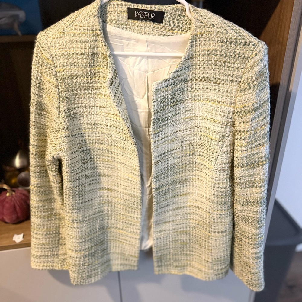 Kasper Women's Pastel Green Textured Blazer